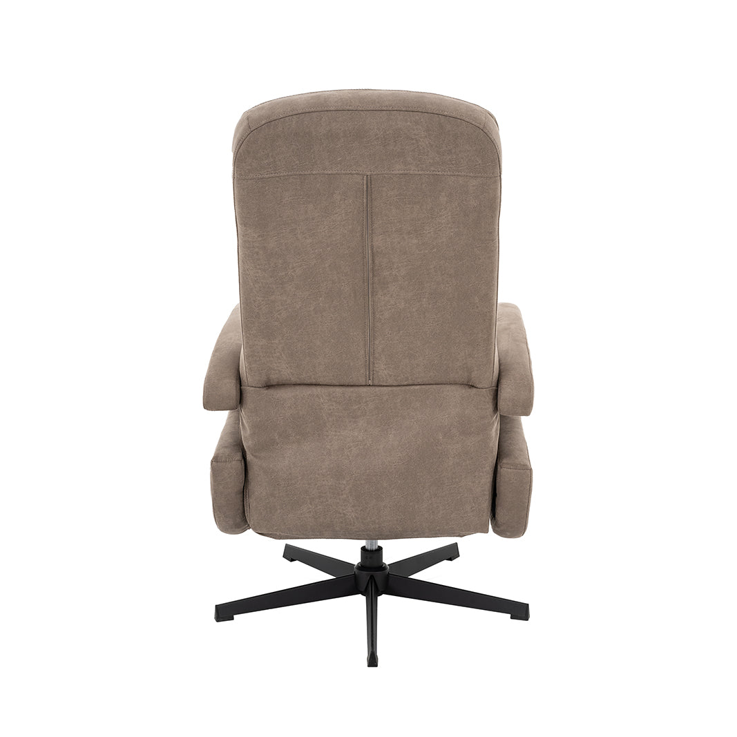 Label51 - Relaxfauteuil Esbjerg - Microsuède - Taupe - 68 x 84 x 114 cm