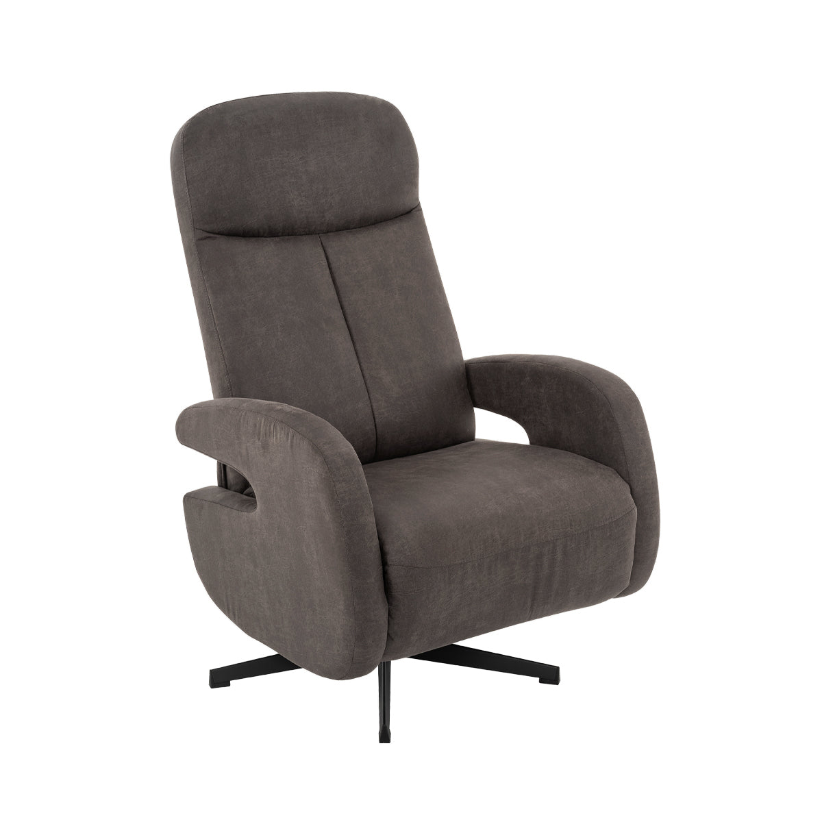 Label51 - Fauteuil relax Esbjerg - Microsuède - Anthracite - 68 x 84 x 114 cm
