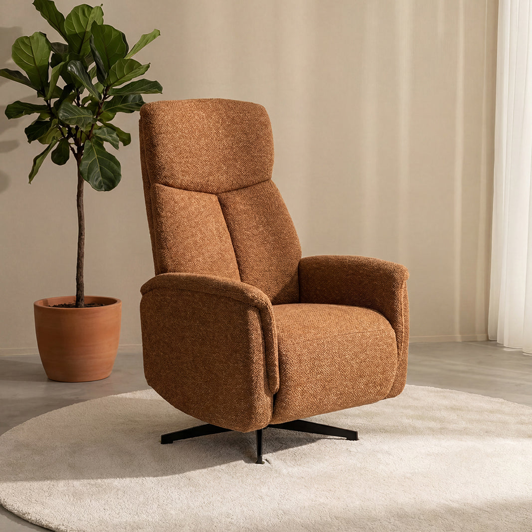 Label51 - Fauteuil relax Helsinki - Bouclé - Corail - 73 x 86 x 114 cm