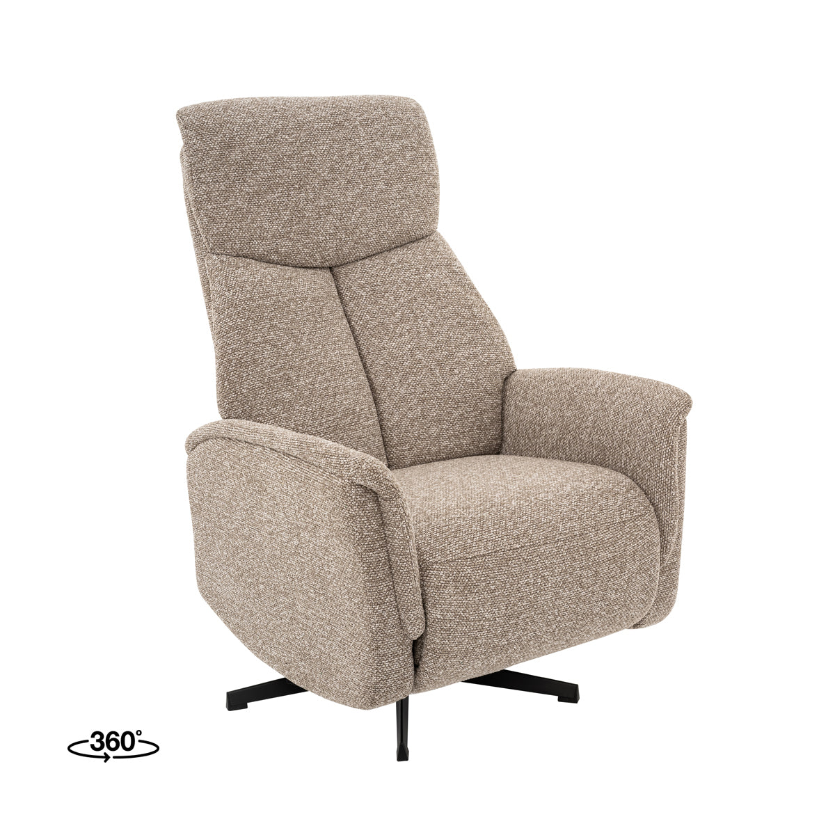Label51 - Fauteuil relax Helsinki - Bouclé - Champignon - 73 x 86 x 114 cm