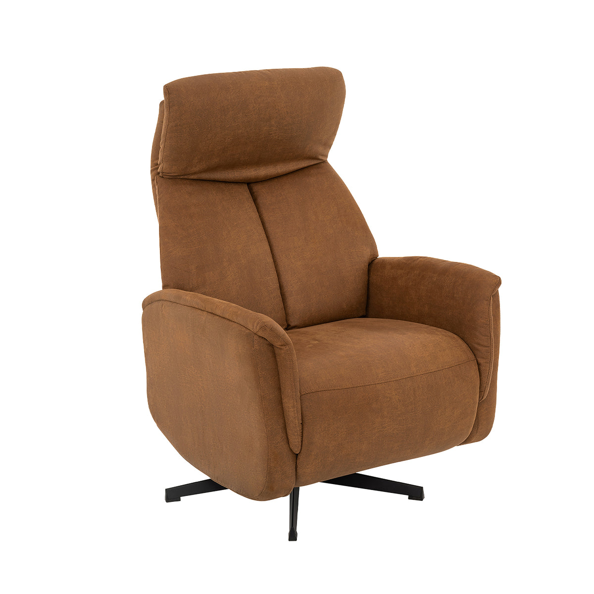 Label51 - Fauteuil relax Helsinki - Microsuède - Cognac - 73 x 86 x 114 cm