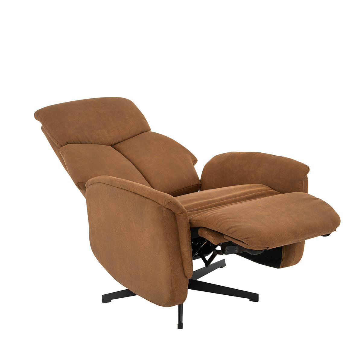 Label51 - Fauteuil relax Helsinki - Microsuède - Cognac - 73 x 86 x 114 cm