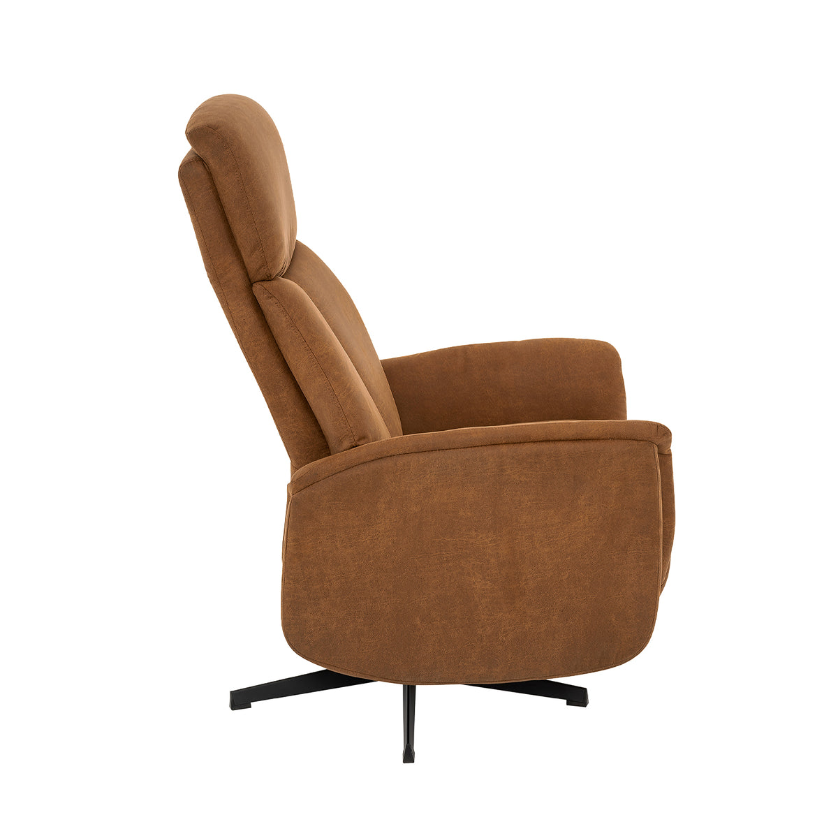 Label51 - Fauteuil relax Helsinki - Microsuède - Cognac - 73 x 86 x 114 cm