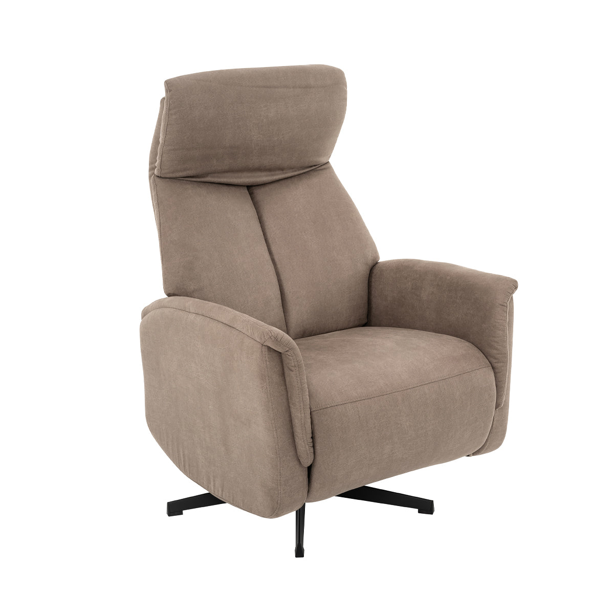 Label51 - Fauteuil relax Helsinki - Microsuède - Taupe - 73 x 86 x 114 cm