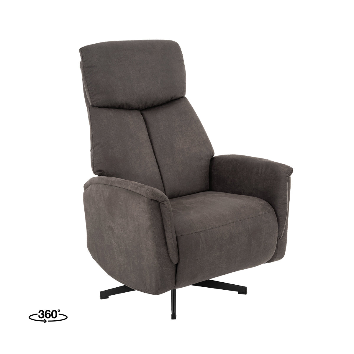 Label51 - Fauteuil relax Helsinki - Microsuède - Anthracite - 73 x 86 x 114 cm