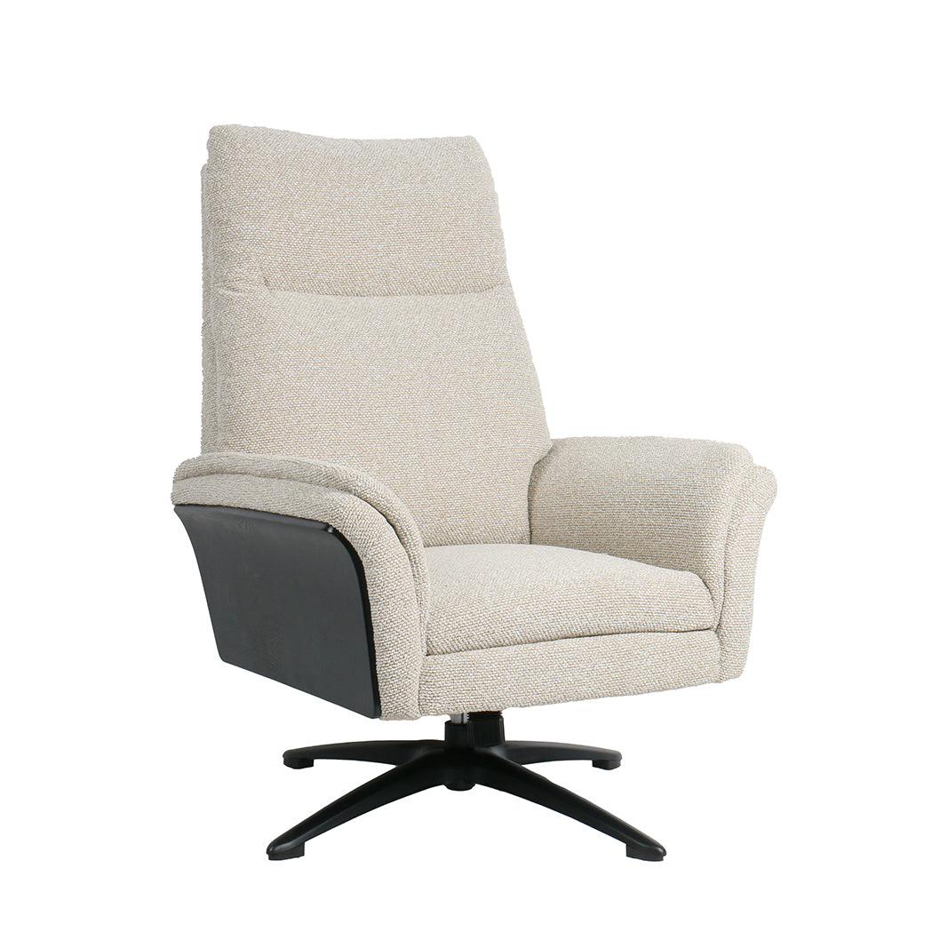 Label51 - Fauteuil relax Zenza + repose-pieds - Bouclé - Naturel - 76 x 91 x 109 cm