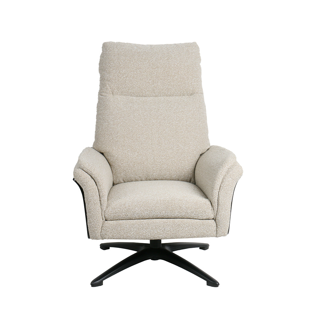 Label51 - Fauteuil relax Zenza + repose-pieds - Bouclé - Naturel - 76 x 91 x 109 cm