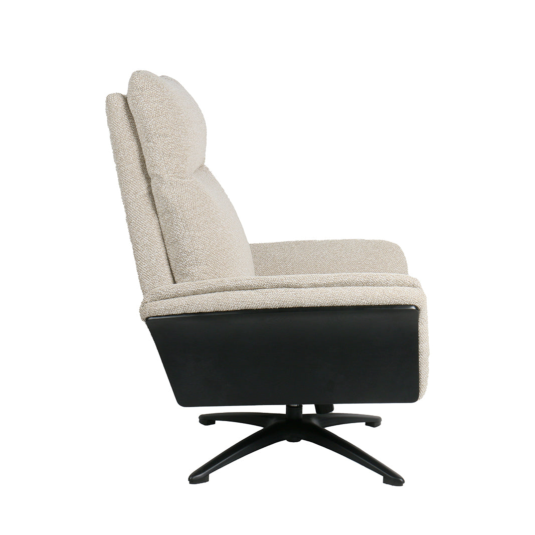 Label51 - Fauteuil relax Zenza + repose-pieds - Bouclé - Naturel - 76 x 91 x 109 cm