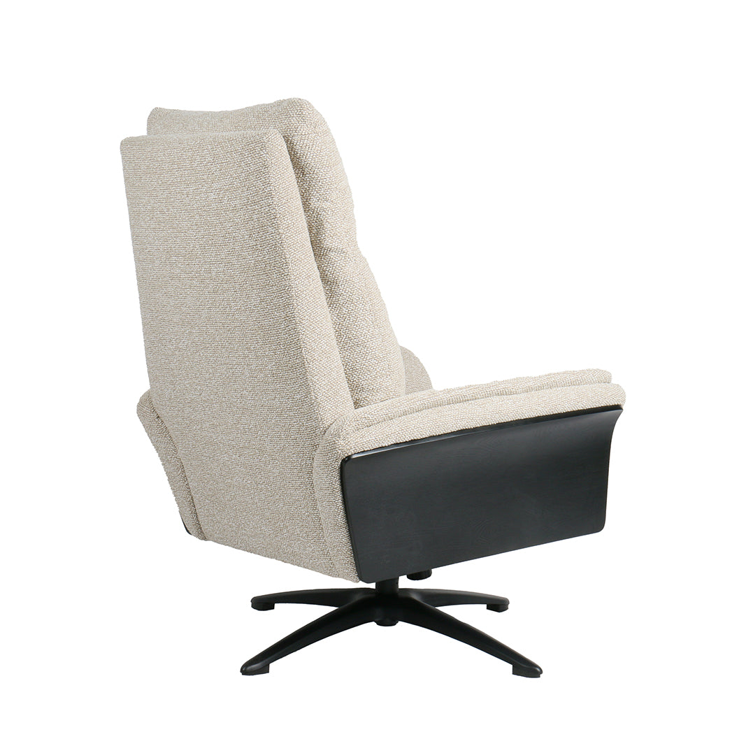 Label51 - Fauteuil relax Zenza + repose-pieds - Bouclé - Naturel - 76 x 91 x 109 cm