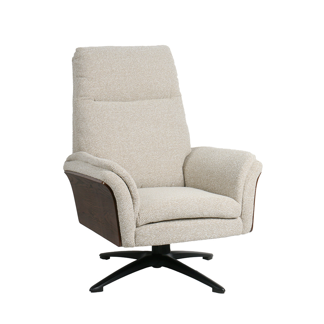 Label51 - Fauteuil relax Zenza + repose-pieds - Bouclé - Naturel - 76 x 91 x 109 cm