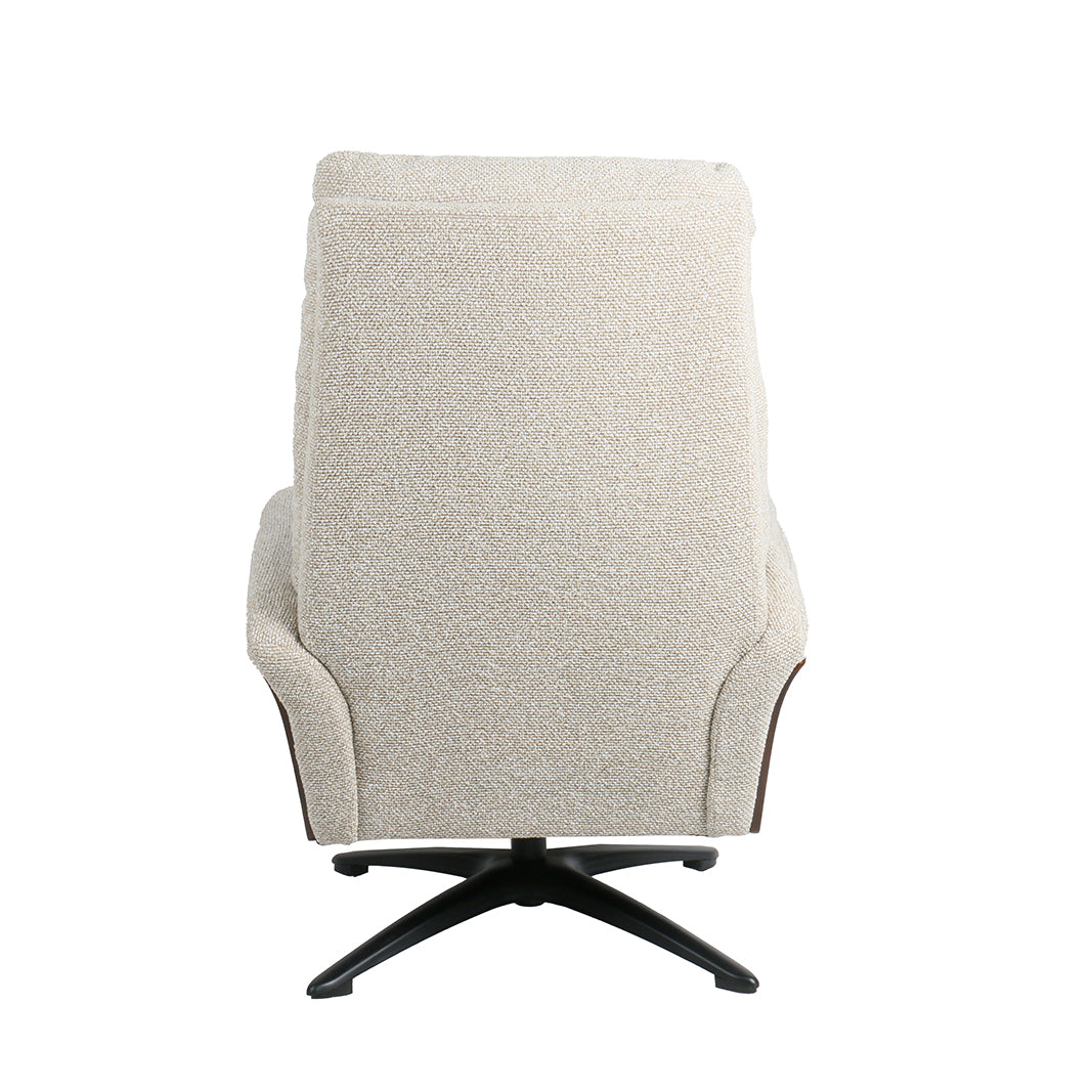 Label51 - Fauteuil relax Zenza + repose-pieds - Bouclé - Naturel - 76 x 91 x 109 cm