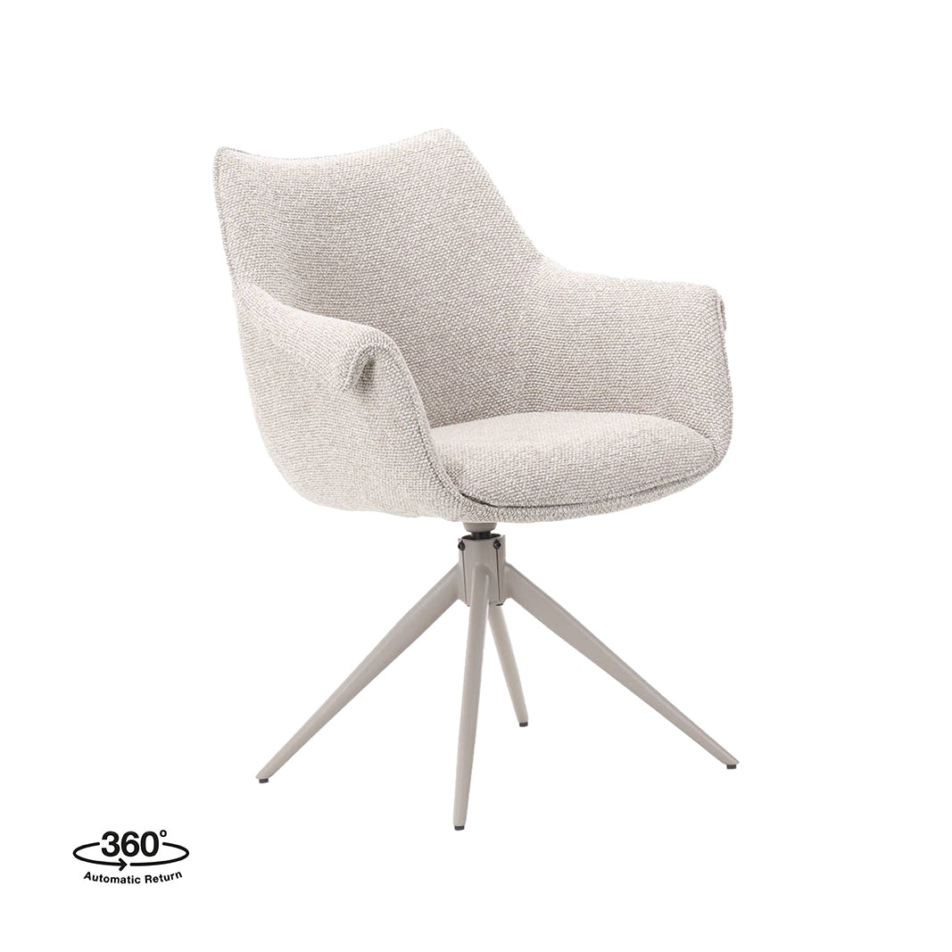 Label51 - Chaise de salle à manger Narumi - Bouclé - Naturel - 64 x 62 x 85 cm