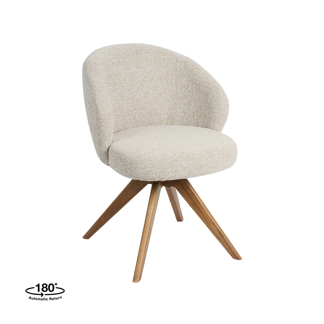 Label51 - Chaise de salle à manger Sabi - Bouclé - Naturel - 58 x 61 x 80 cm