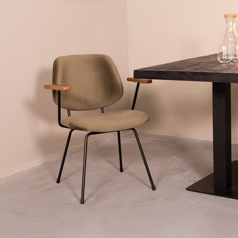 Label51 - Chaise de salle à manger Gastron - Velours - 62 x 58 x 82 cm
