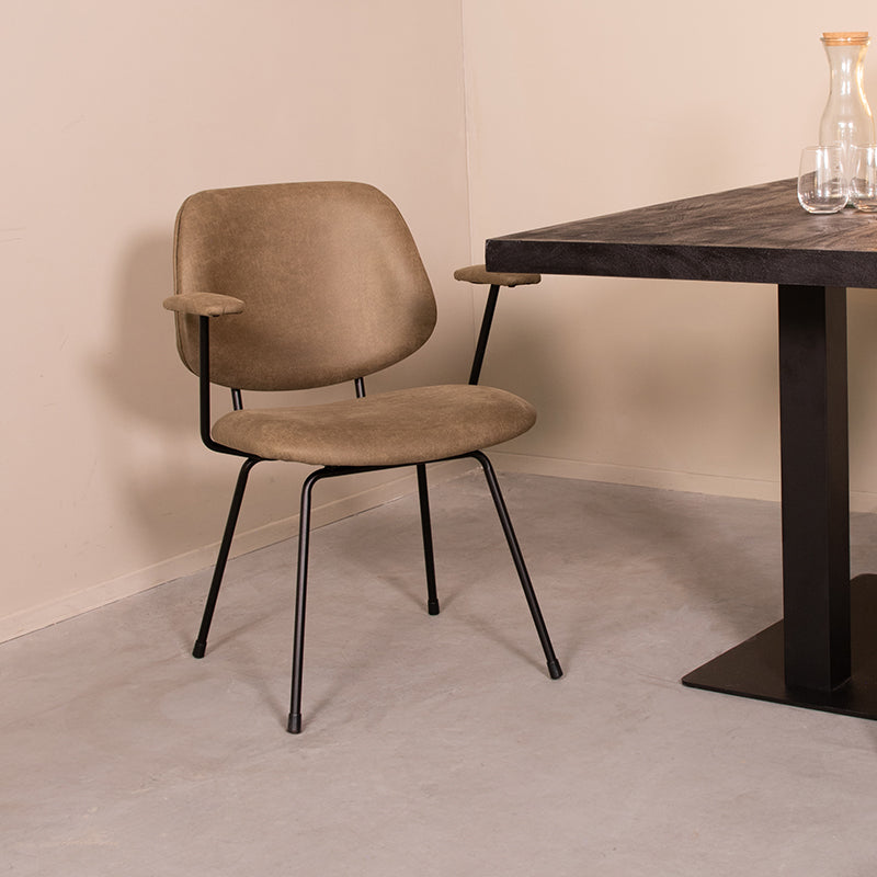 Label51 - Chaise de salle à manger Rivano - Microsuède - 62 x 58 x 82 cm