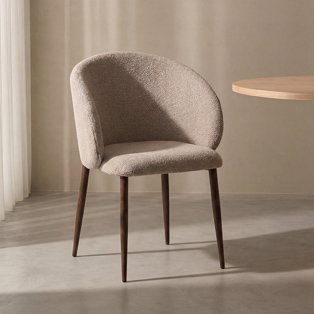 Label51 - Chaise de salle à manger Yuki - Bouclé - Naturel - 59 x 55 x 77 cm