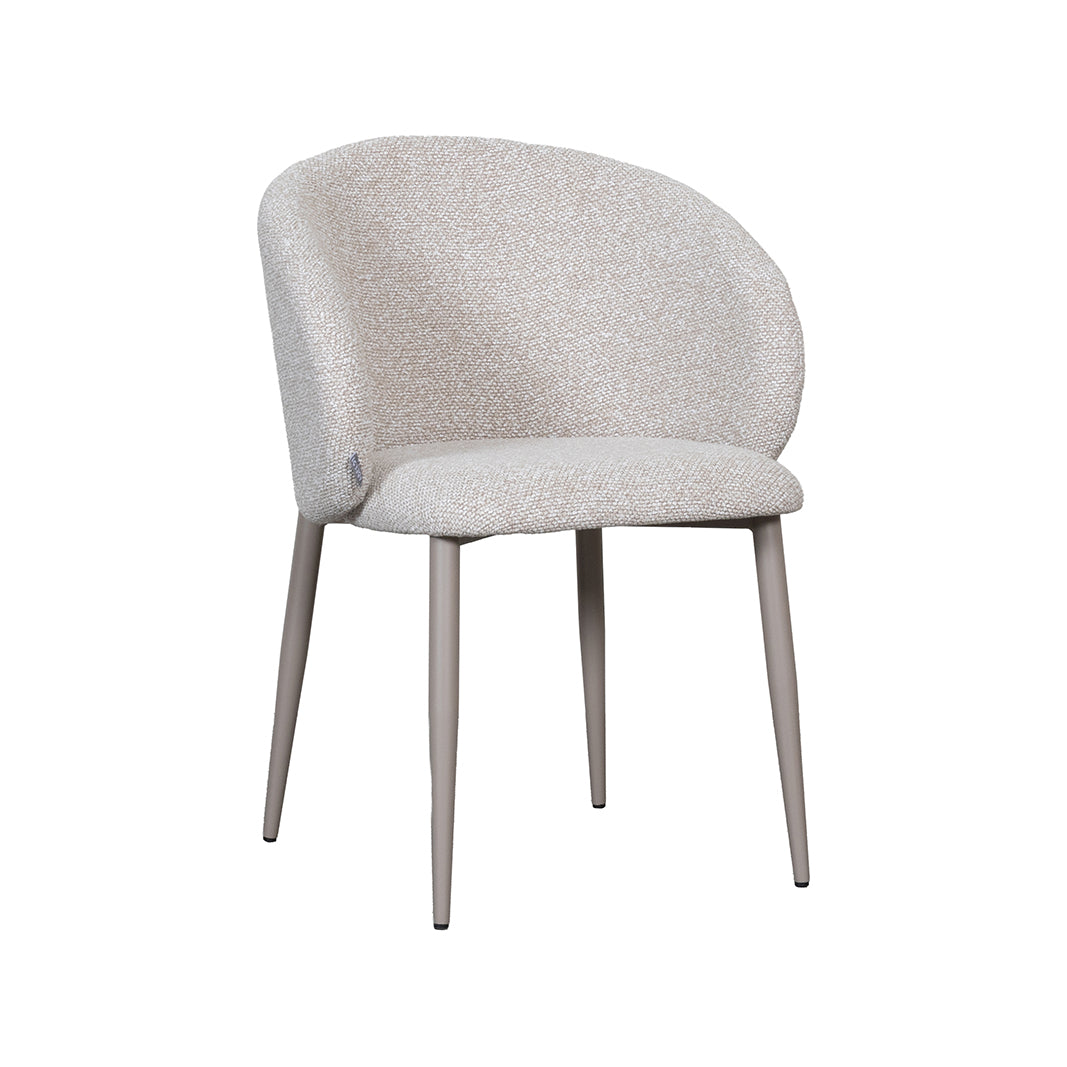 Label51 - Eetkamerstoel Yuki - Bouclé - Naturel - 59 x 55 x 77 cm