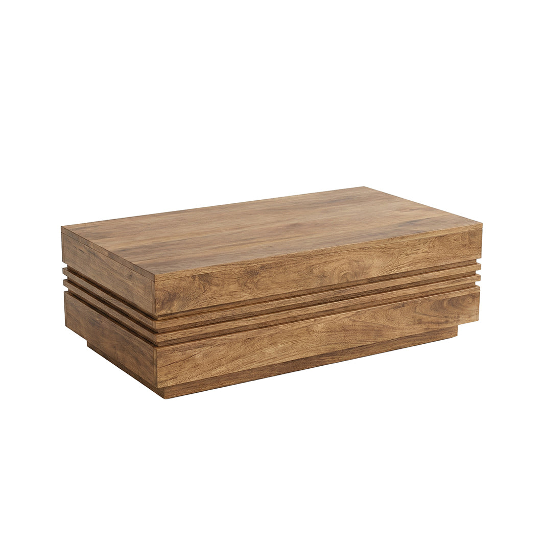 Label51 - Table basse Notch - Bois de manguier - Naturel - 110 x 60 x 38 cm