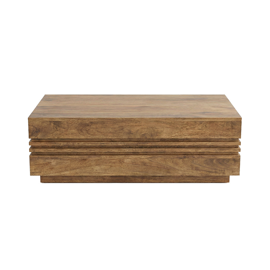 Label51 - Table basse Notch - Bois de manguier - Naturel - 110 x 60 x 38 cm