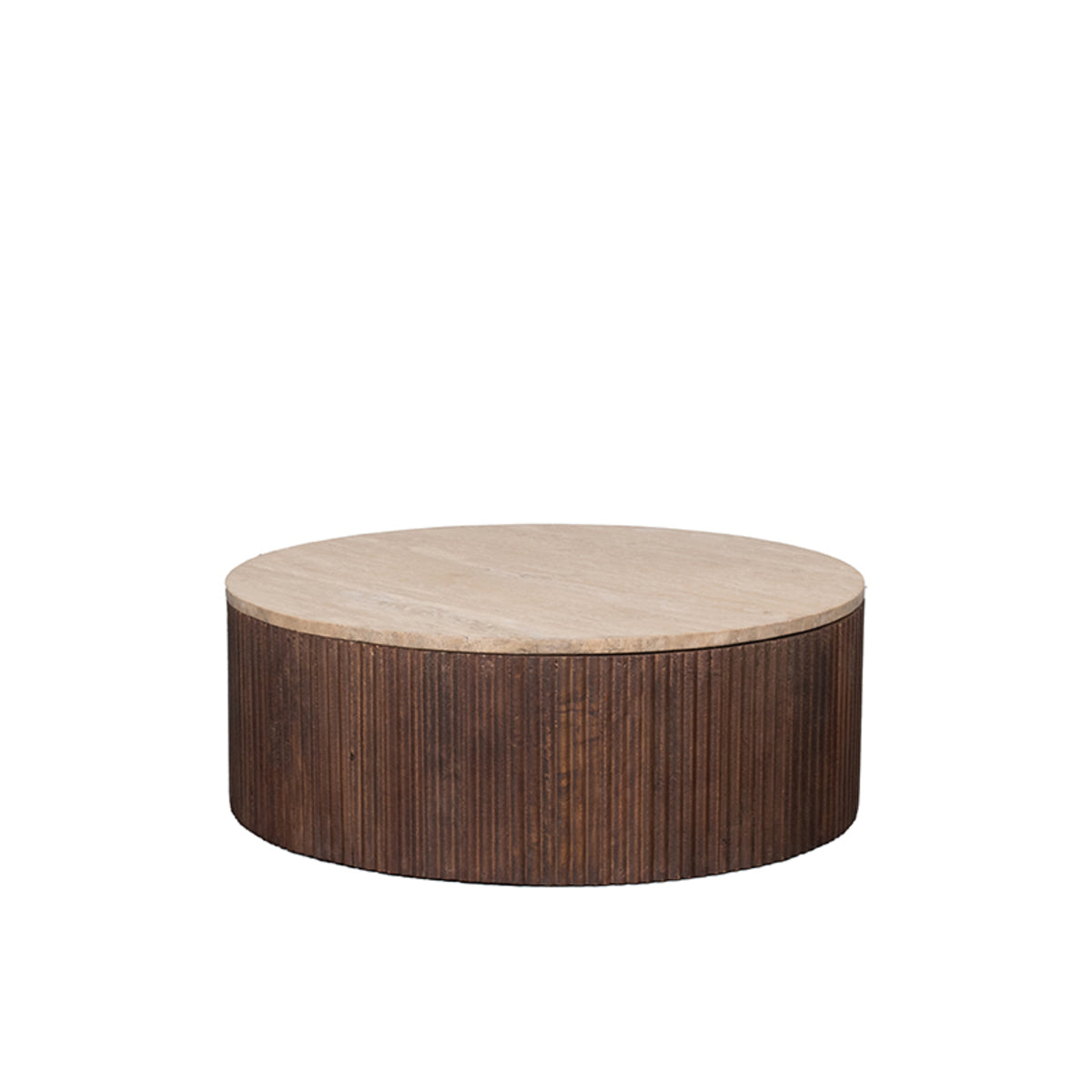 Label51 - Table basse Ribble - Travertin - 70 x 70 x 25 cm