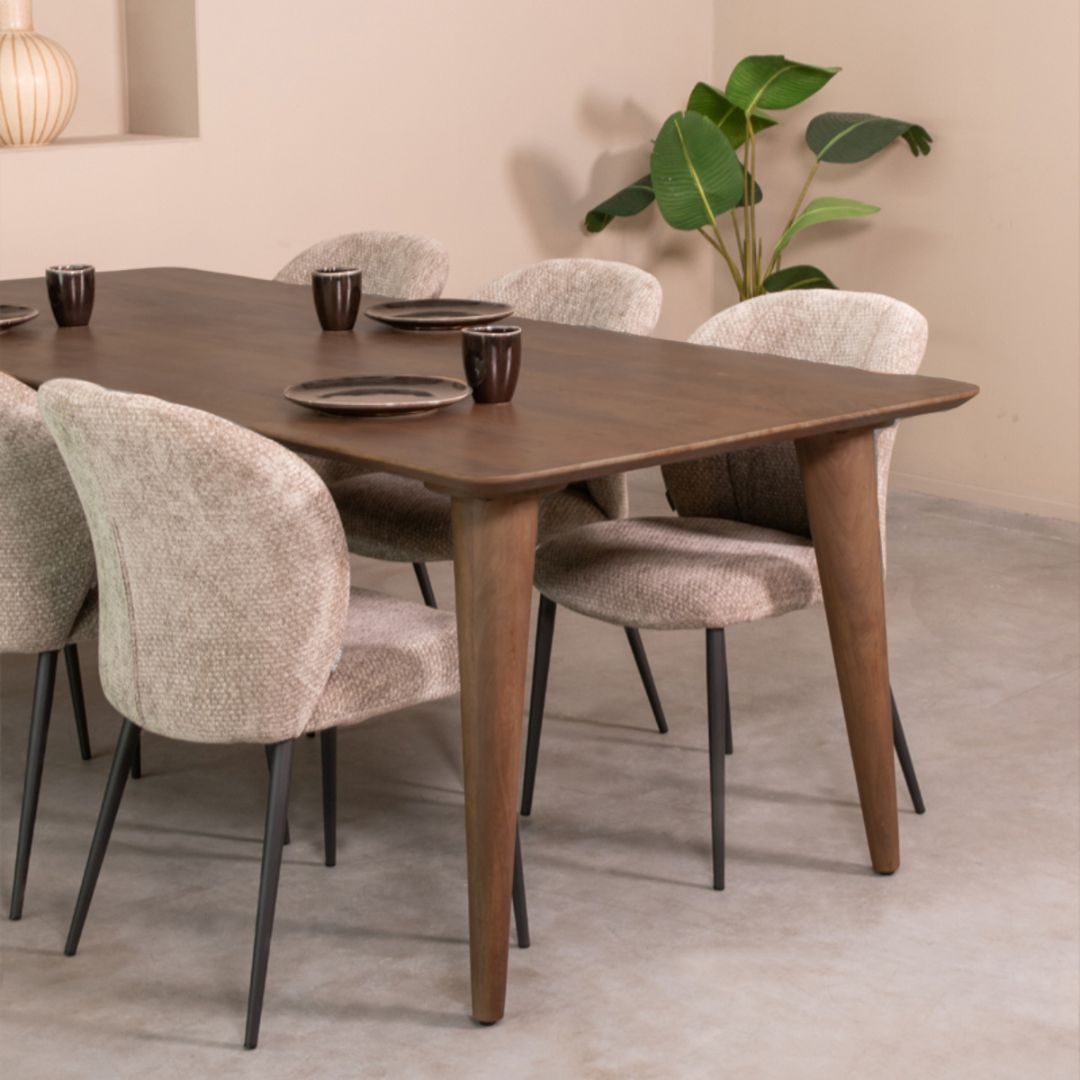 Label51 - Table à manger Fly - Bois de manguier - Espresso - 250 x 100 x 76 cm