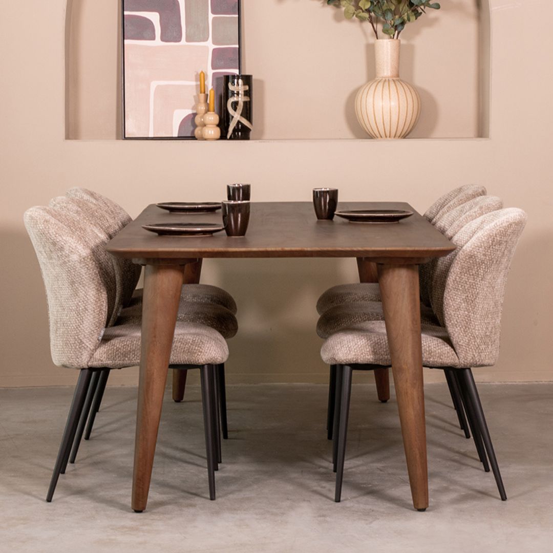 Label51 - Table à manger Fly - Bois de manguier - Espresso - 250 x 100 x 76 cm