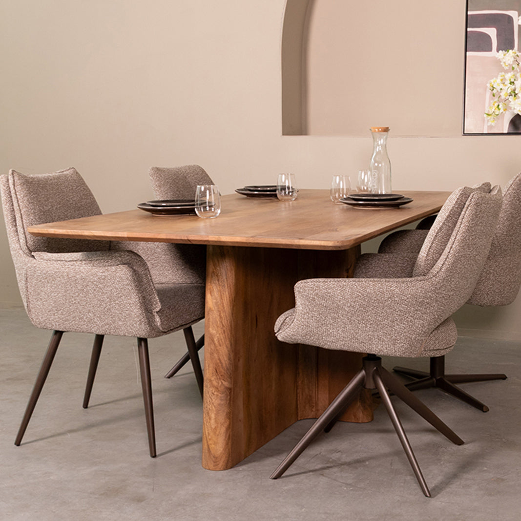 Label51 - Table à manger Scott - Bois de manguier - Naturel - 230 x 100 x 76 cm