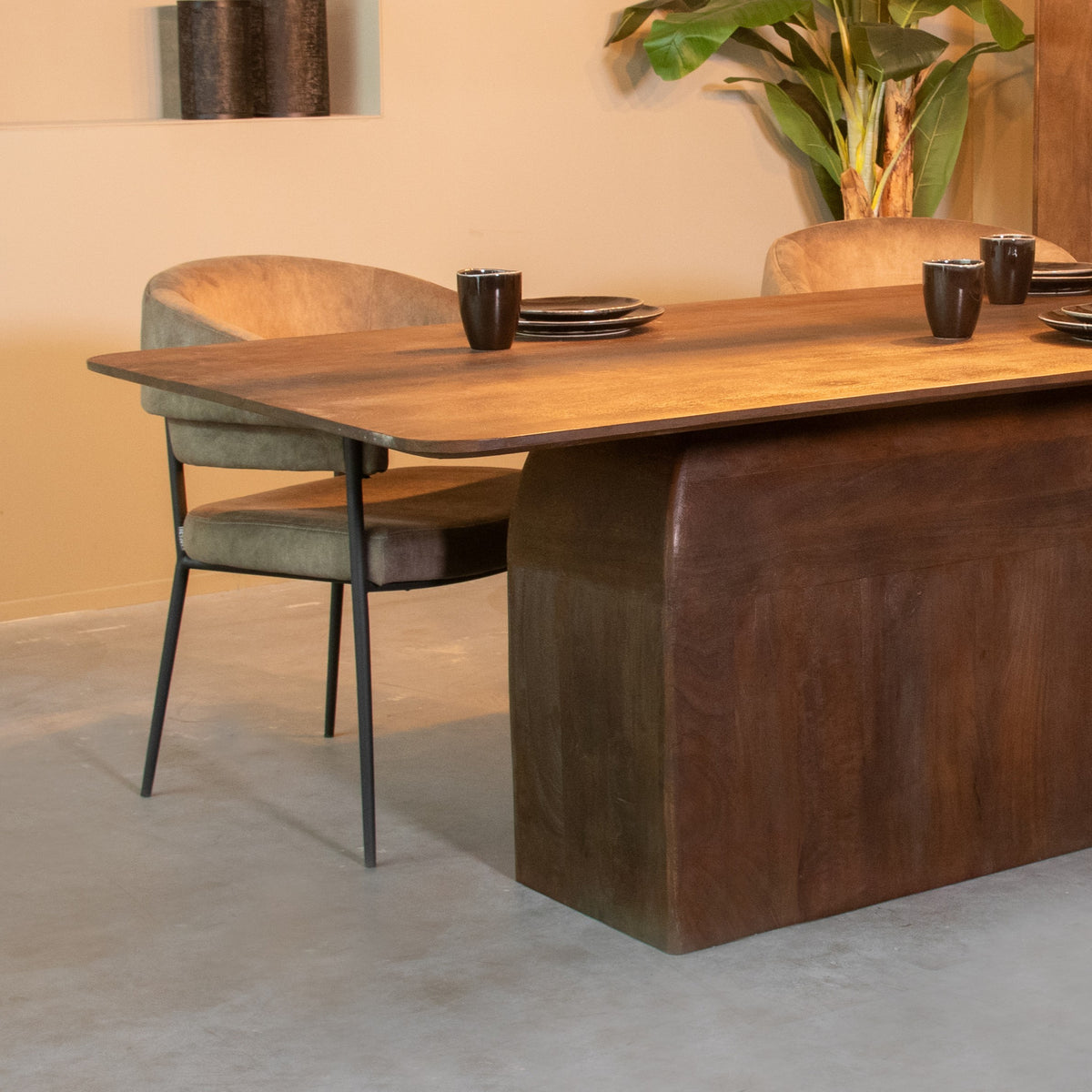 Label51 - Eettafel Owen - Mangohout - Espresso - 230 x 100 x 76 cm