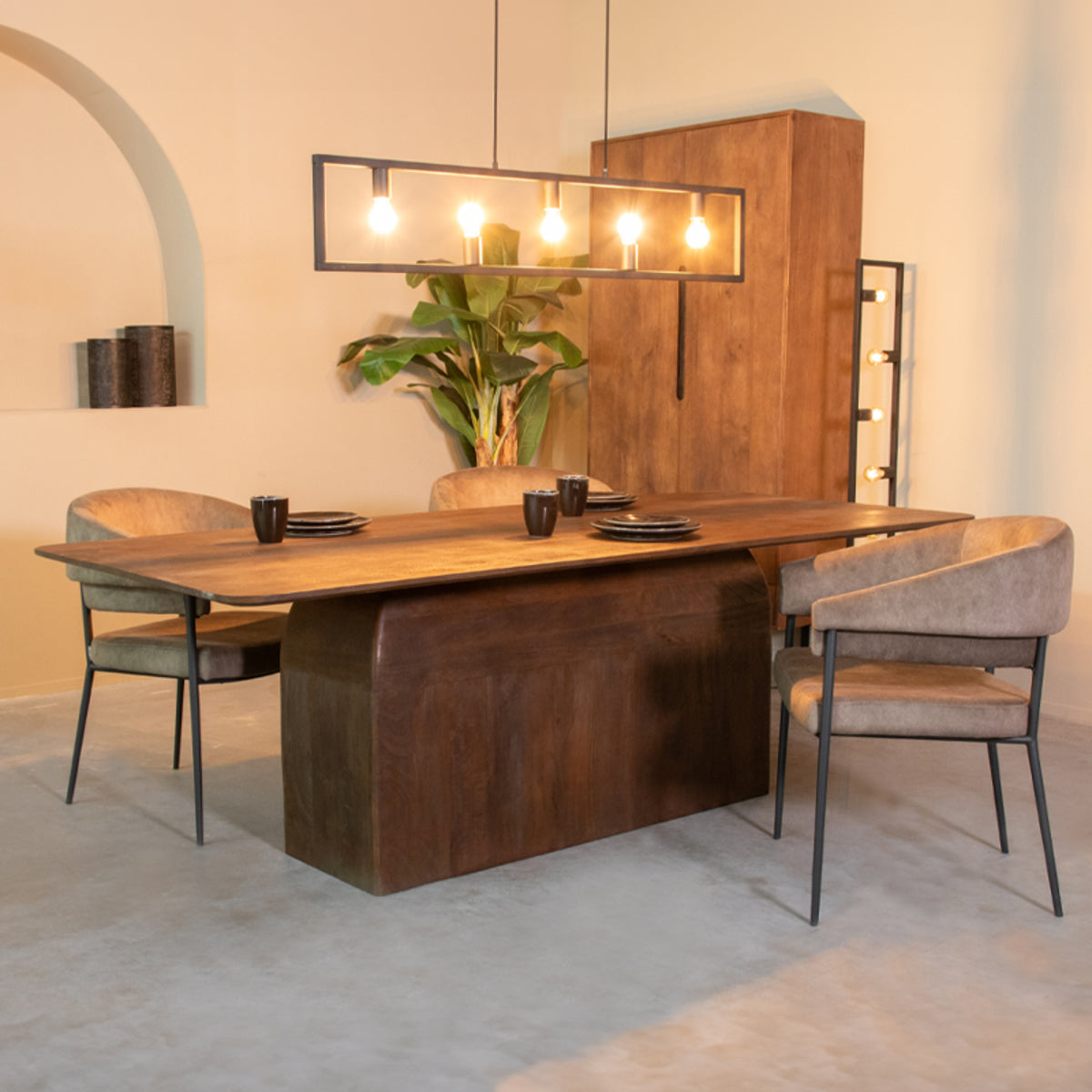 Label51 - Eettafel Owen - Mangohout - Espresso - 200 x 100 x 76 cm