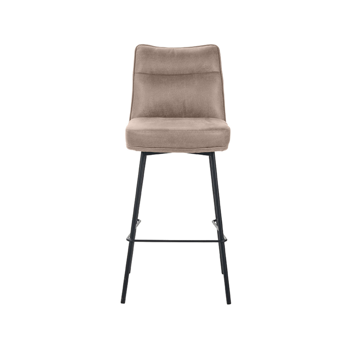 Label51 - Tabouret de bar Lennon - Microsuède - Taupe - 46 x 55 x 107 cm