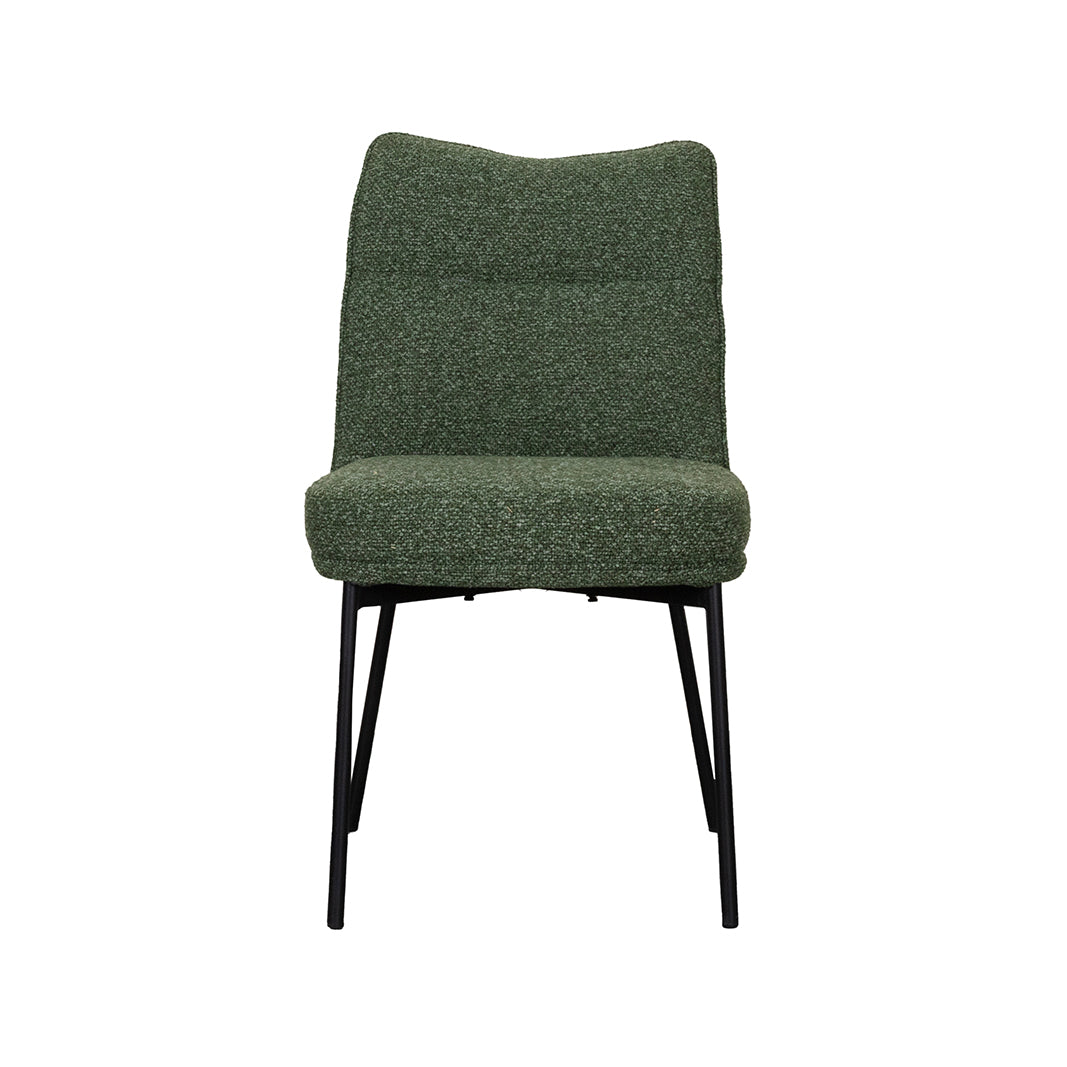 Label51 - Chaise de salle à manger Lennon - Bouclette - Vert forêt - 50 x 65 x 89 cm