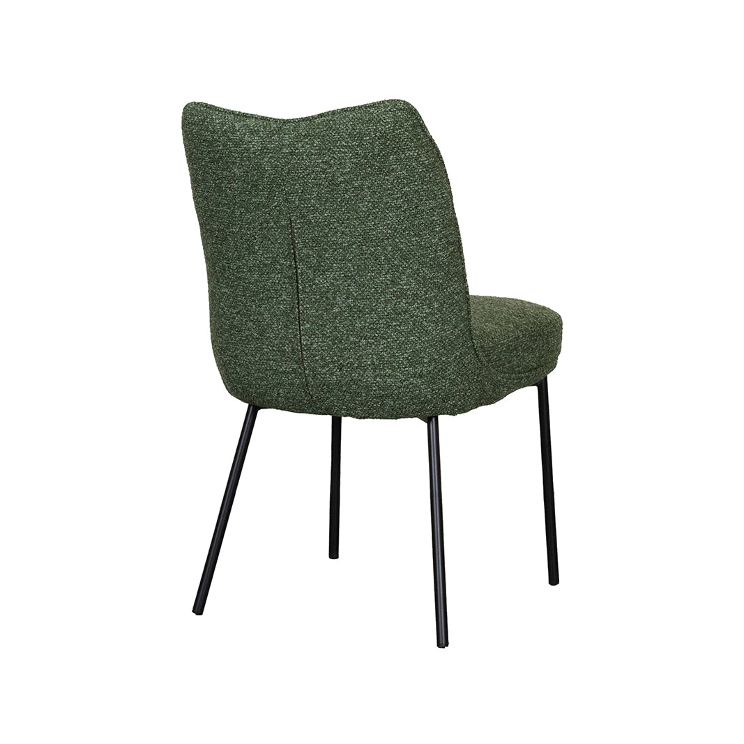 Label51 - Chaise de salle à manger Lennon - Bouclette - Vert forêt - 50 x 65 x 89 cm