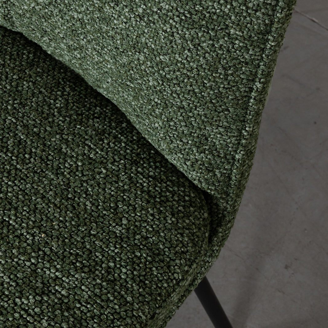 Label51 - Chaise de salle à manger Lennon - Bouclette - Vert forêt - 50 x 65 x 89 cm
