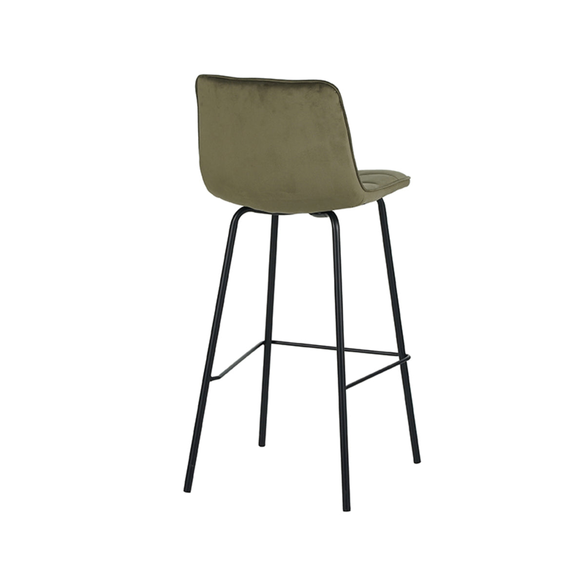 Label51 - Tabouret de bar Bistro - Velours - Vert chasseur - 44 x 51 x 105 cm