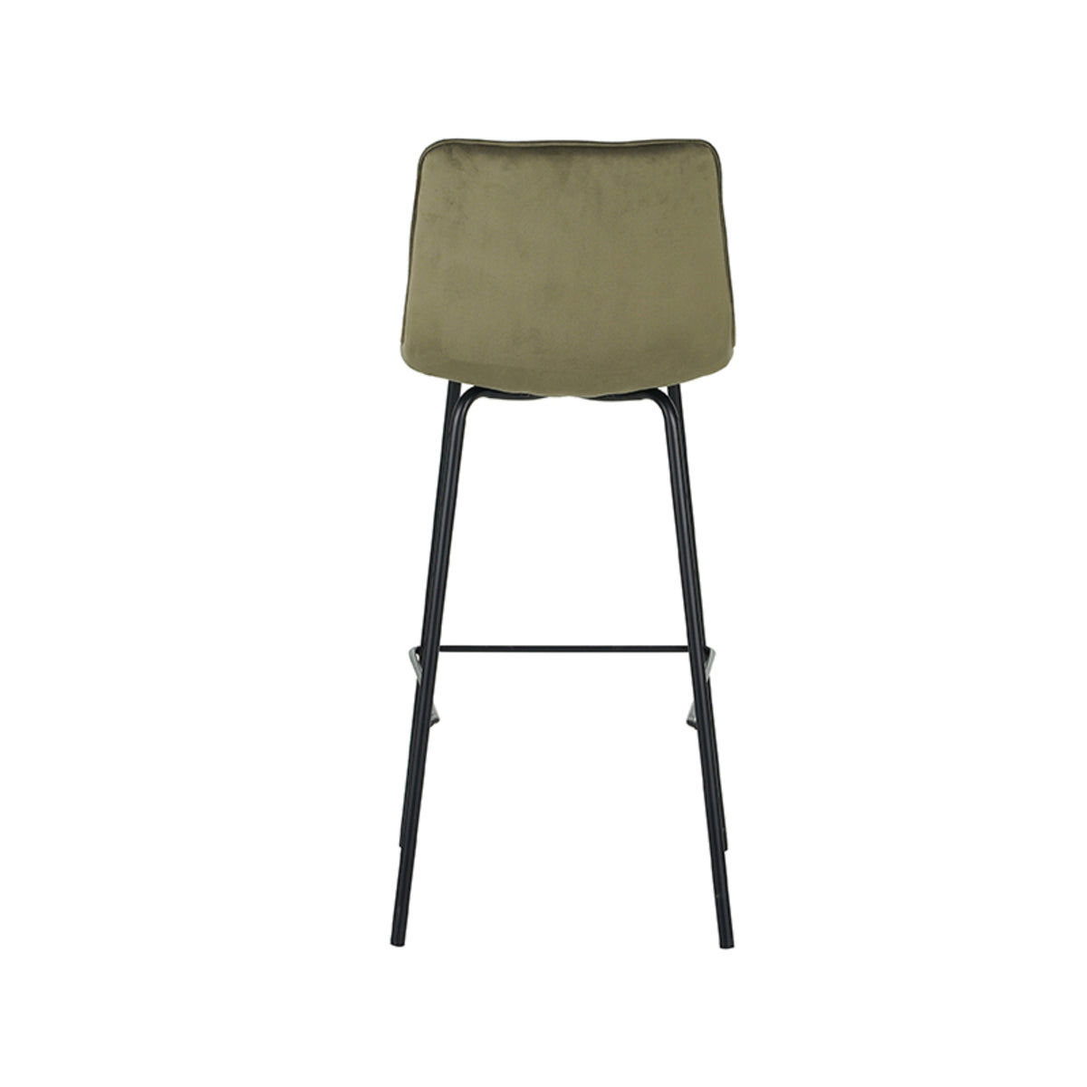 Label51 - Tabouret de bar Bistro - Velours - Vert chasseur - 44 x 51 x 105 cm