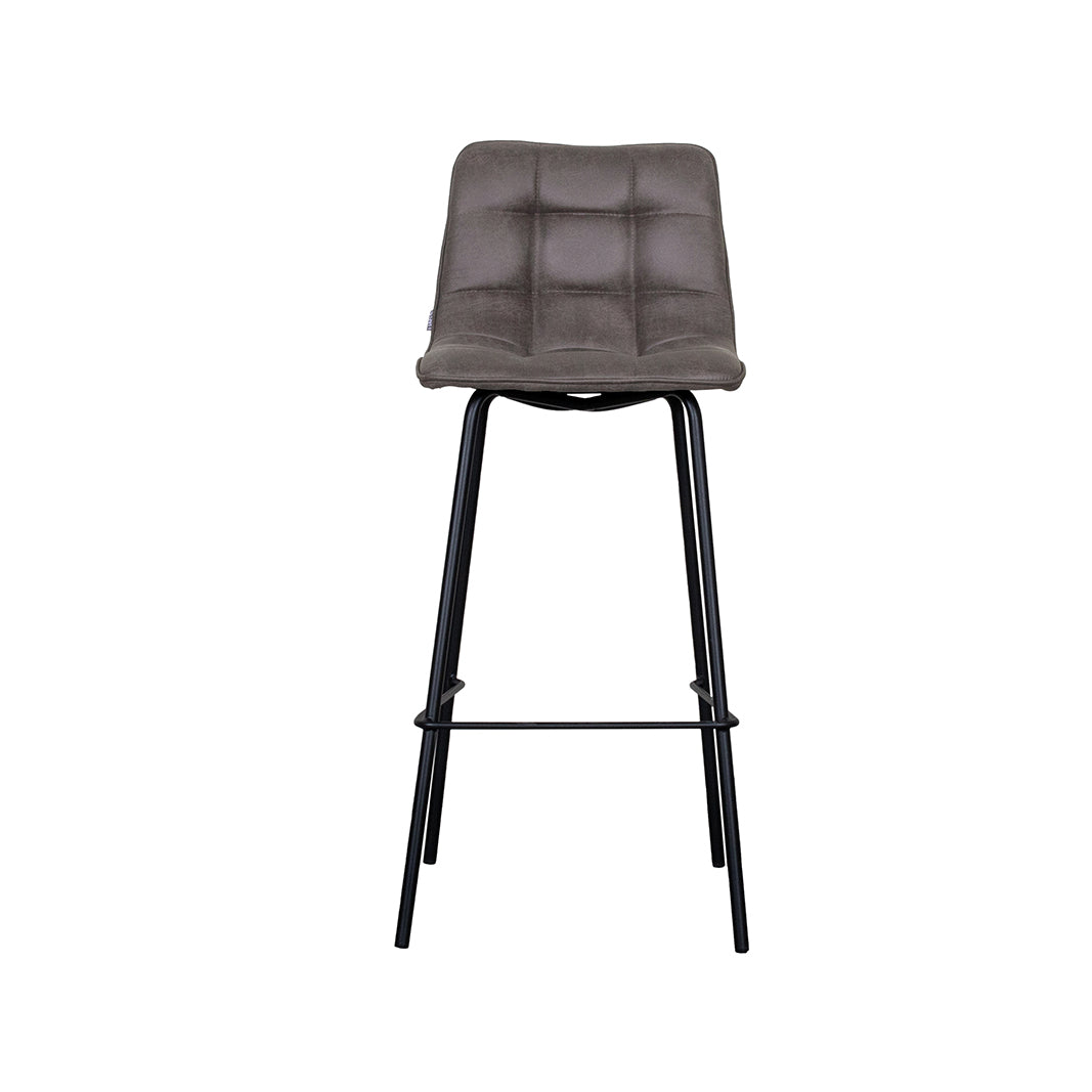 Label51 - Tabouret de bar Bistro - Microsuède - Anthracite - 44 x 51 x 105 cm