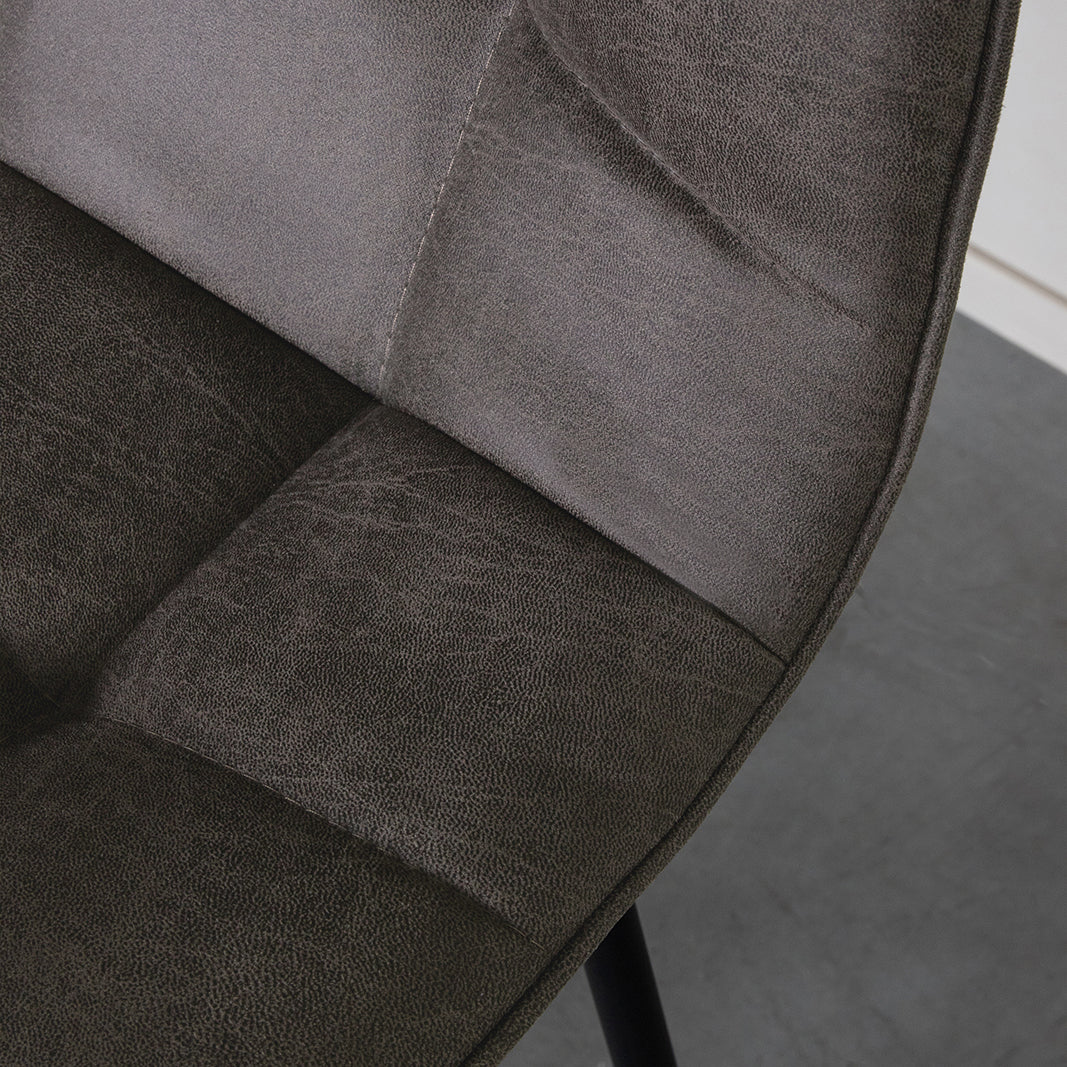 Label51 - Tabouret de bar Bistro - Microsuède - Anthracite - 44 x 51 x 105 cm