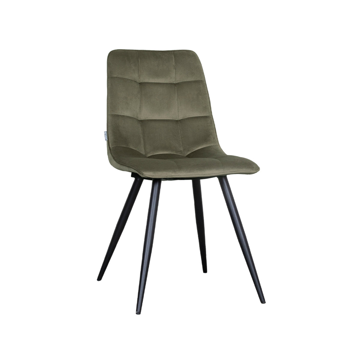 Label51 - Chaise de salle à manger Bistro - Velours - Vert chasseur - 46 x 59 x 86 cm