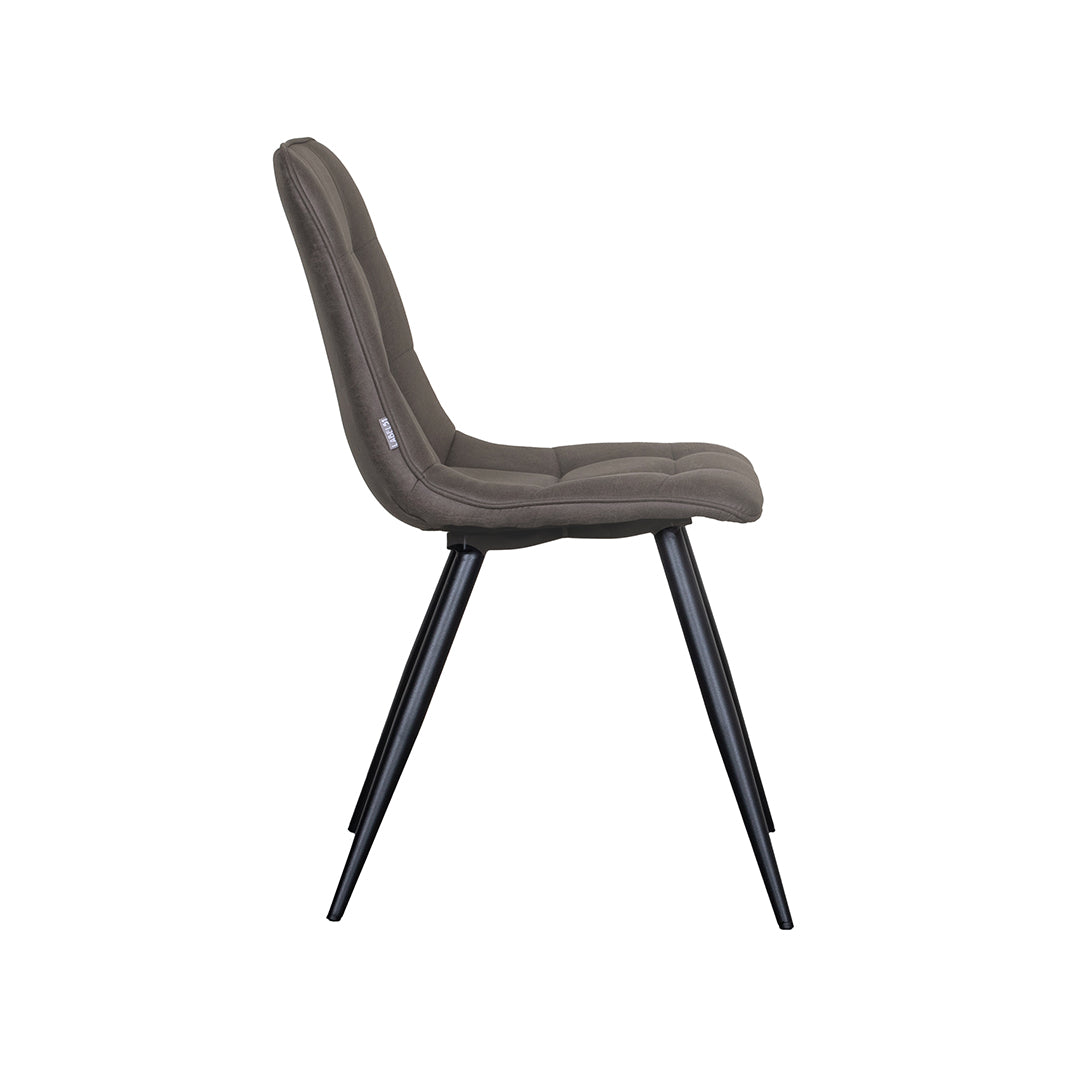 Label51 - Chaise de salle à manger Bistro - Microsuède - Anthracite - 46 x 59 x 86 cm