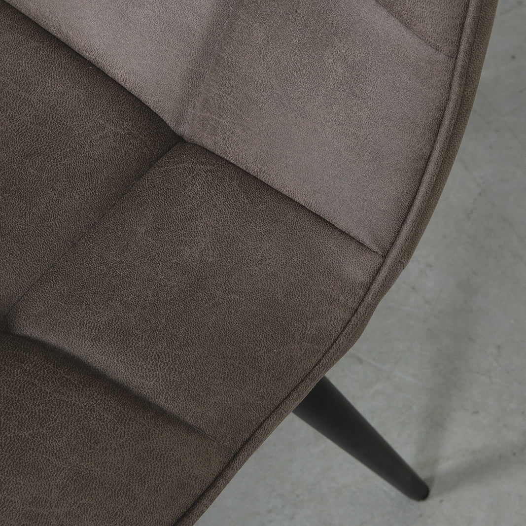 Label51 - Chaise de salle à manger Bistro - Microsuède - Anthracite - 46 x 59 x 86 cm