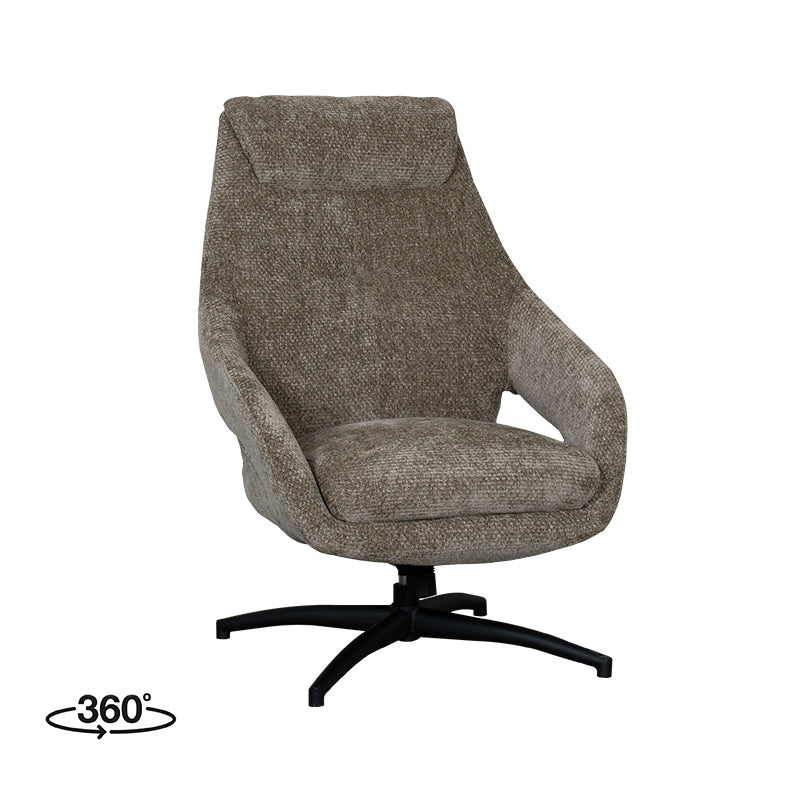 Label51 - Fauteuil pivotant Maxwell - Tissu - Vert chasseur - 75 x 84 x 108 cm