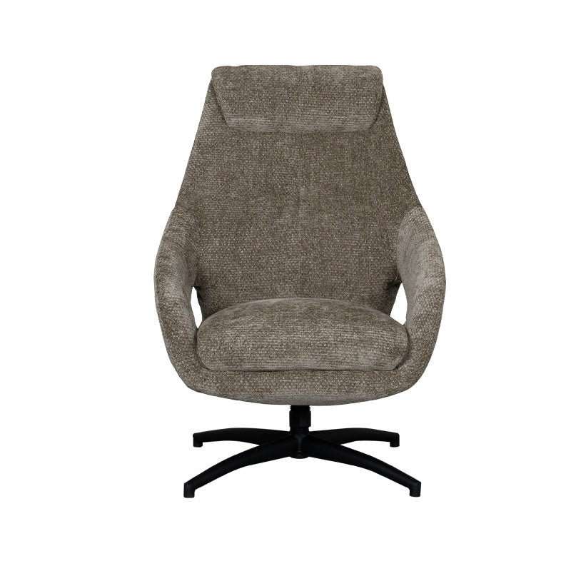 Label51 - Fauteuil pivotant Maxwell - Tissu - Vert chasseur - 75 x 84 x 108 cm
