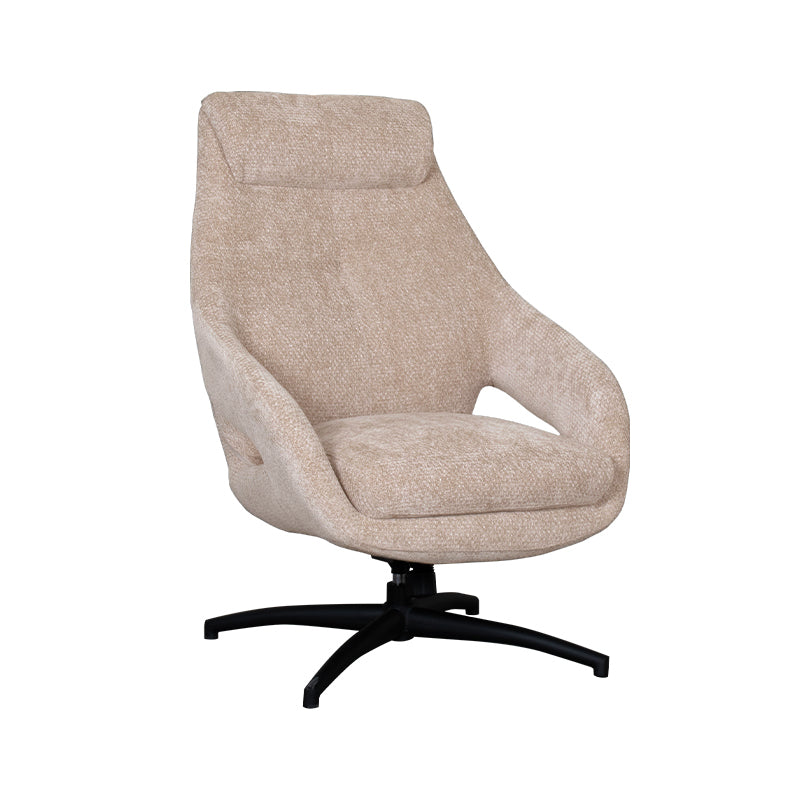 Label51 - Fauteuil pivotant Maxwell - Tissu - Argile - 75 x 84 x 108 cm