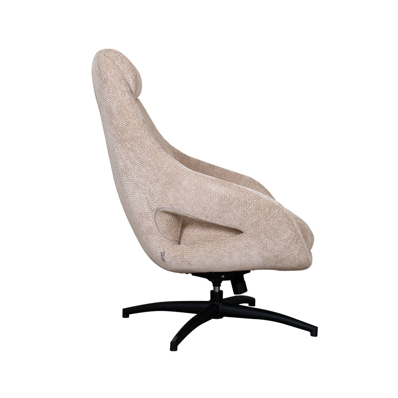 Label51 - Fauteuil pivotant Maxwell - Tissu - Argile - 75 x 84 x 108 cm
