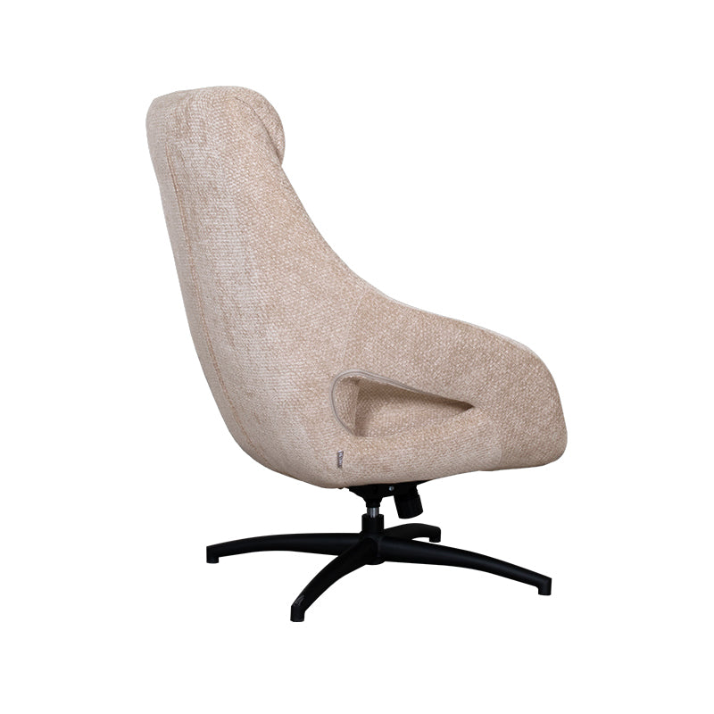 Label51 - Fauteuil pivotant Maxwell - Tissu - Argile - 75 x 84 x 108 cm