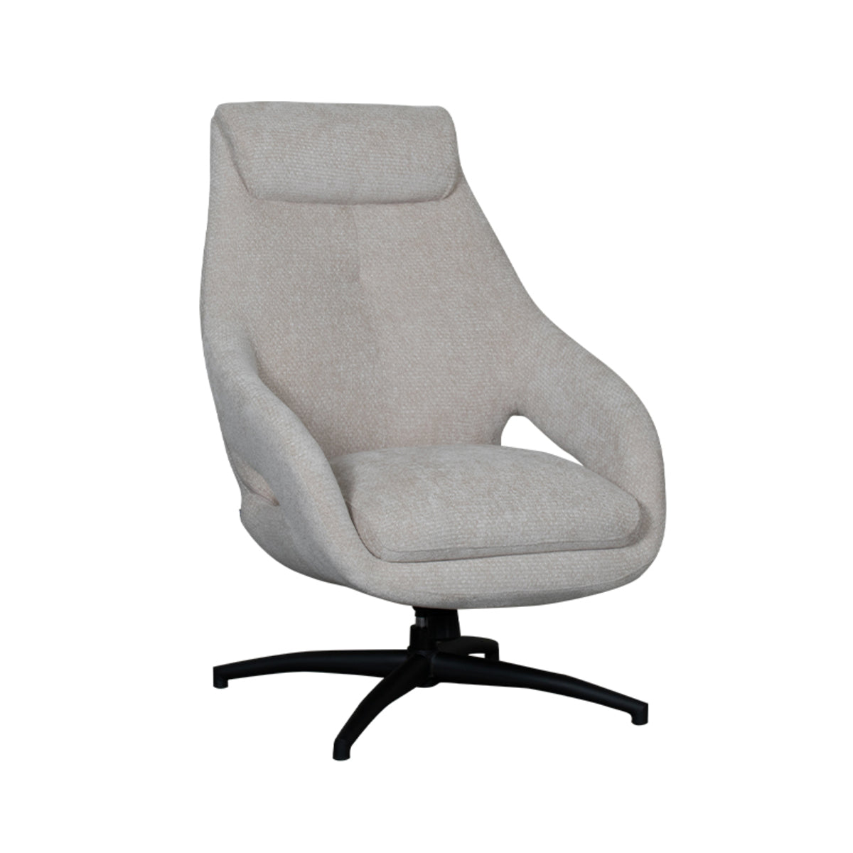 Label51 - Fauteuil pivotant Maxwell - Tissu - Naturel - 75 x 84 x 108 cm