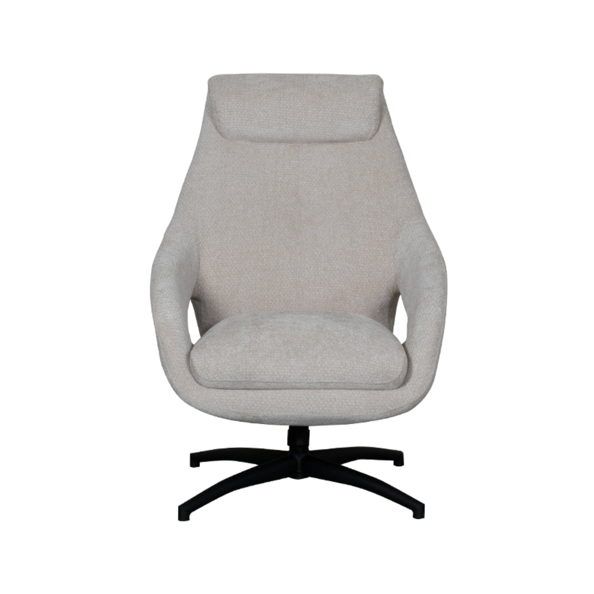Label51 - Fauteuil pivotant Maxwell - Tissu - Naturel - 75 x 84 x 108 cm