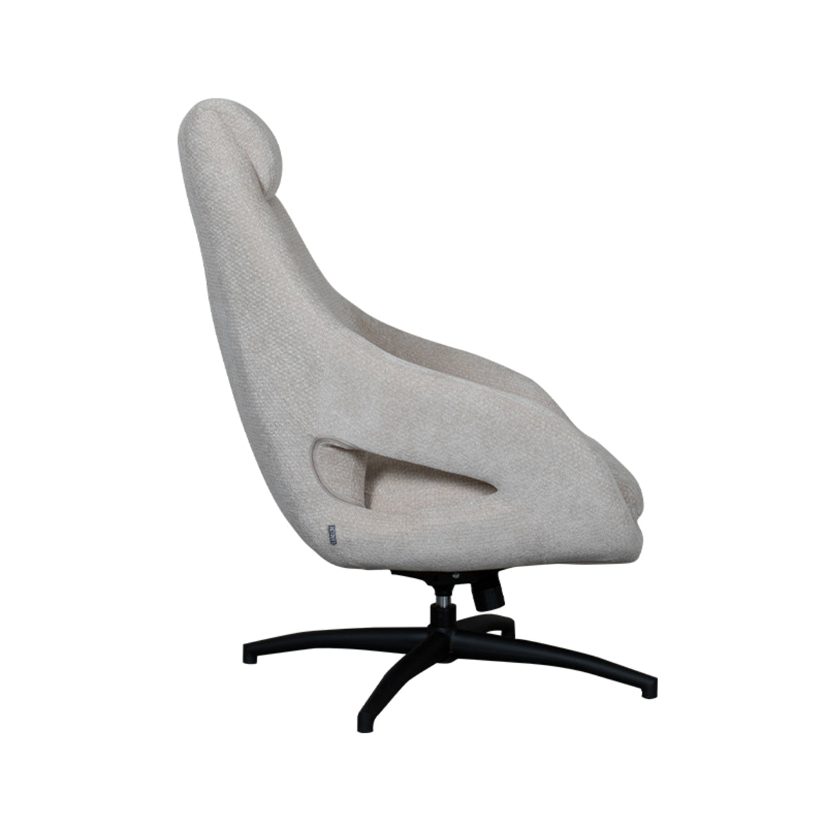 Label51 - Fauteuil pivotant Maxwell - Tissu - Naturel - 75 x 84 x 108 cm