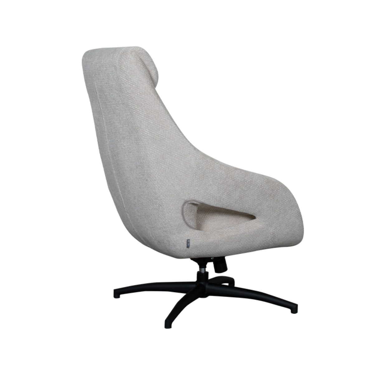 Label51 - Fauteuil pivotant Maxwell - Tissu - Naturel - 75 x 84 x 108 cm
