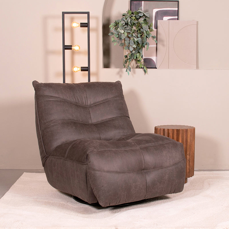 Label51 - Fauteuil relax électrique Powernap Station - Microsuède - Anthracite - 90 x 110 x 95 cm